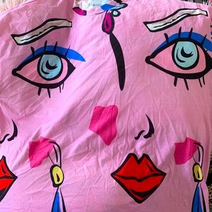 Pink Face Shirt Dress